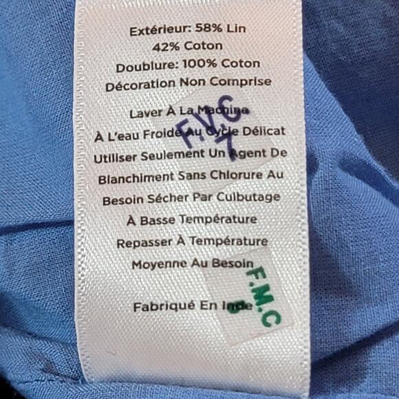 Talbots Blue Chambray Linen Cotton Floral Embroidered Skirt Size 10P - Picture 8 of 8